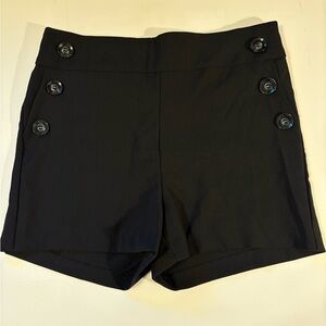 Have Women's High Waist Black Button Shorts